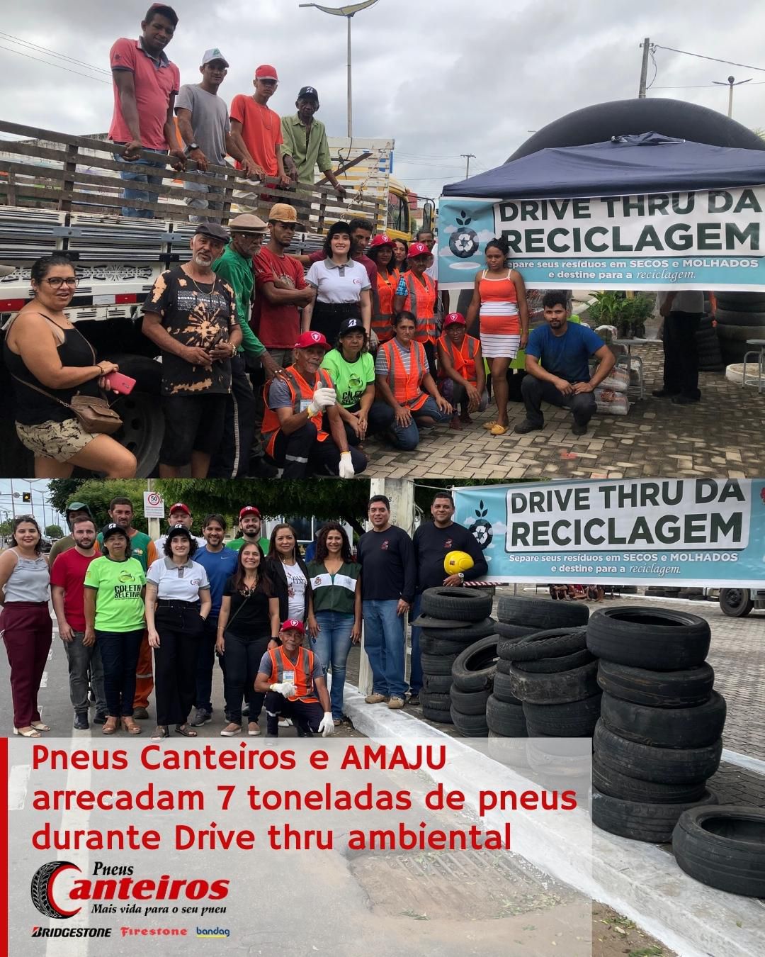 Pneus Canteiros e AMAJU arrecadam 7 toneladas de pneus durante drive thru ambiental